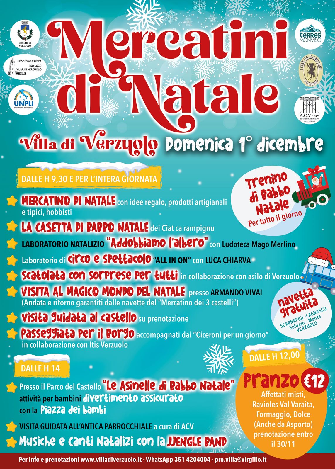 Pranzo - Menu Mercatino  - Villa di Verzuolo