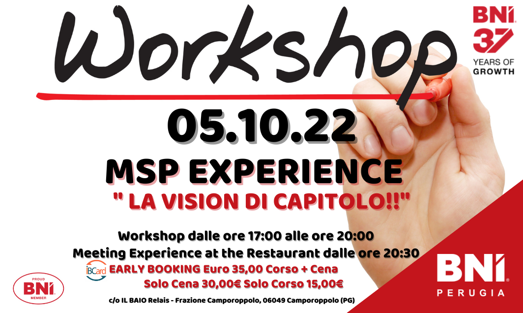 5 OTTOBRE 2022 MSP EXPERIENCE - LA VISION DI CAPITOLO